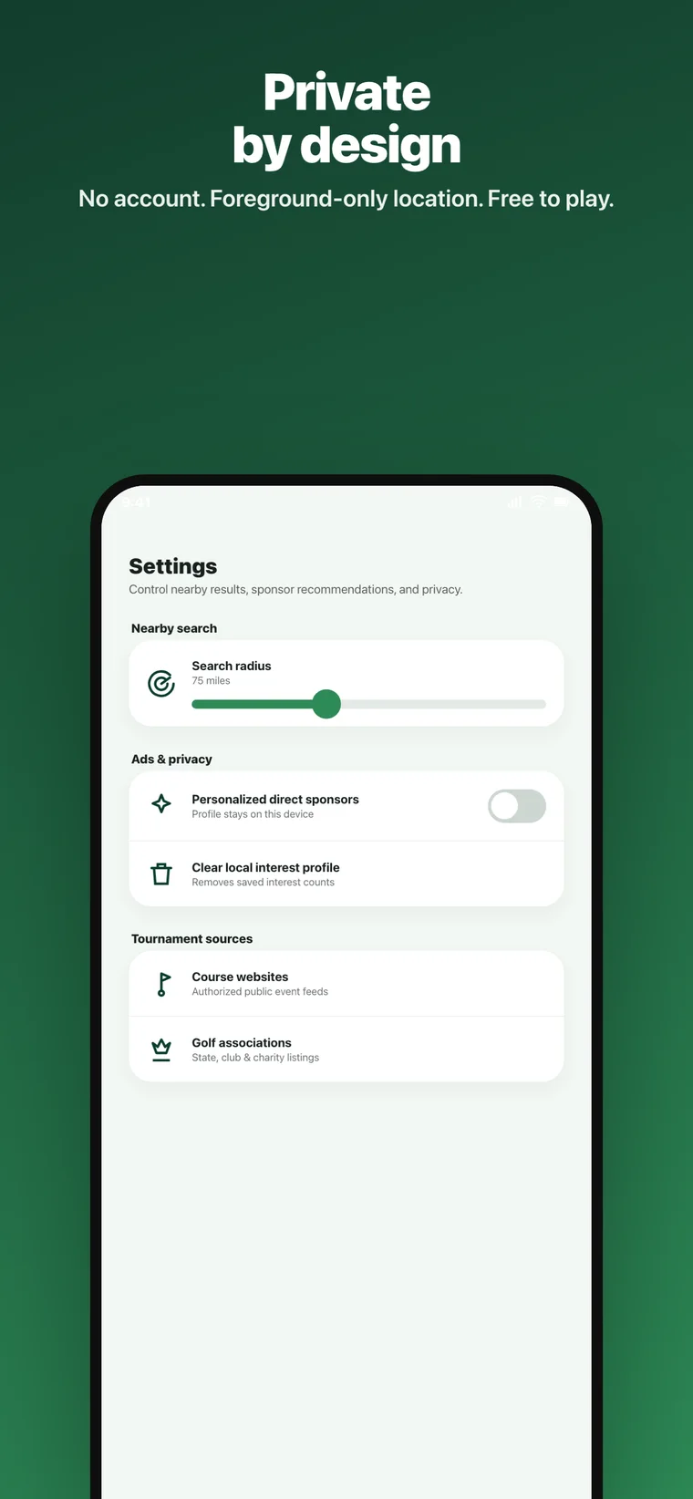 Privacy settings
